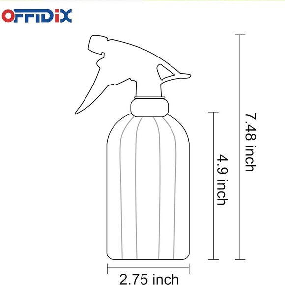 Glass Spray Bottle, Plant Mister with Adjustable Nozzle 0.4L/13.5oz Pressure Wat - Picture 4 of 7